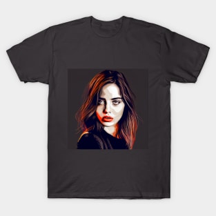 Ana de Armas Pop Art Modern Horror Vibes Red Accent T-Shirt